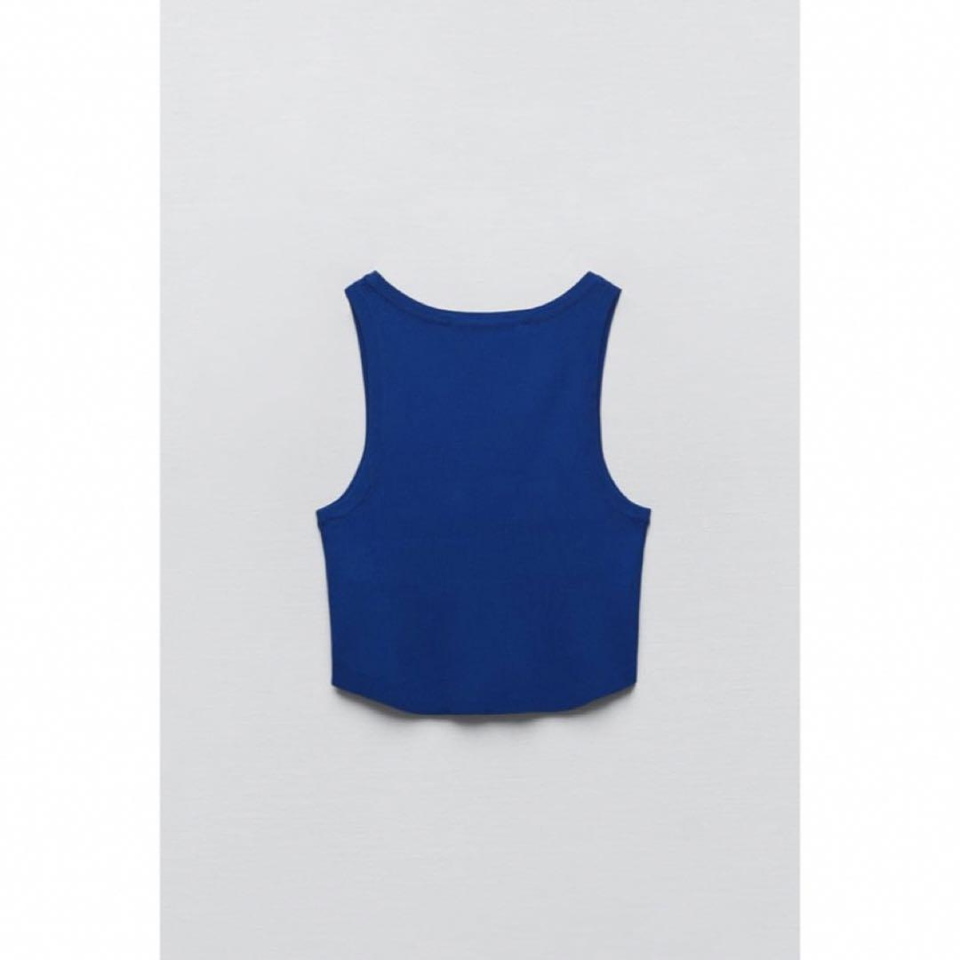 国内発送★ZARA★シワ加工*タンクトップ 2色 新品 ZARAクロップド丈ニットトップス ピンク タンクトップ