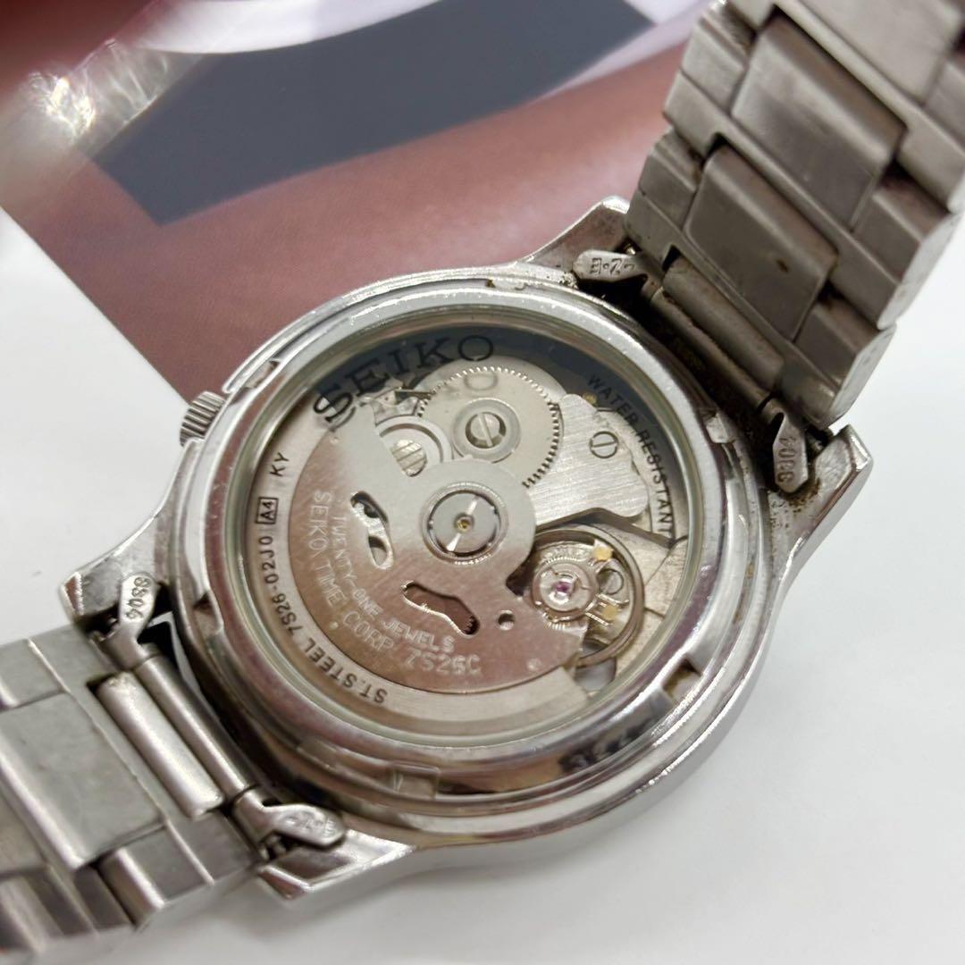 稼動 SEIKO セイコー 5 自動巻き 裏スケ メンズ 腕時計 S-165