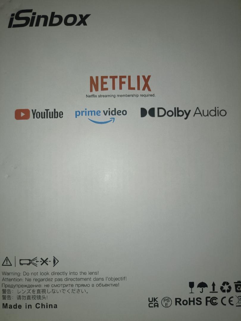 プロジェクター Netflix iSinbox 1000ANSI 1080P プロジェクター