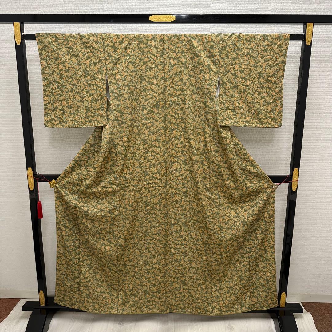 付下げ 花に鳥 上品な淡い色味 着物 正絹 広衿 RK-6044 中古】 付下げ 友禅 レディース 正絹 ピンク 花柄 身丈155.5cm