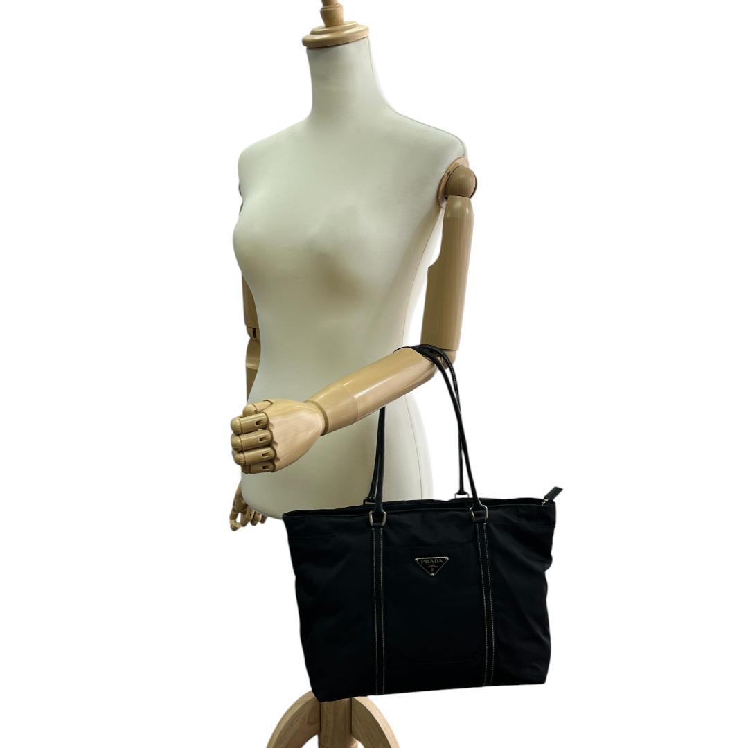 美品 PRADA プラダ トートバッグ 3角ロゴ 白タグ 肩掛け Gカード付 美品 PRADA プラダ トートバッグ 3角ロゴ 白タグ 肩掛け Gカード付