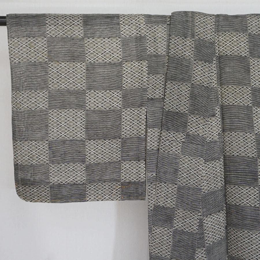 楽天1位】 染色作家 津室朱光 小紋 蔦の葉地紋 杢目 mop1589 abamedyc.com