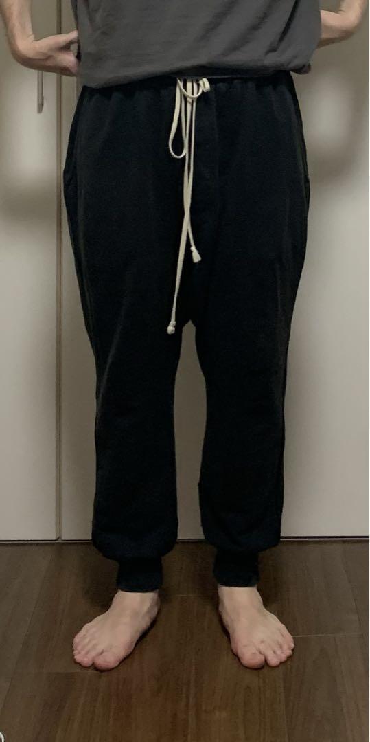 リックオウエンス ダークシャドウ サルエルクロップドパンツ　ブラック XL
