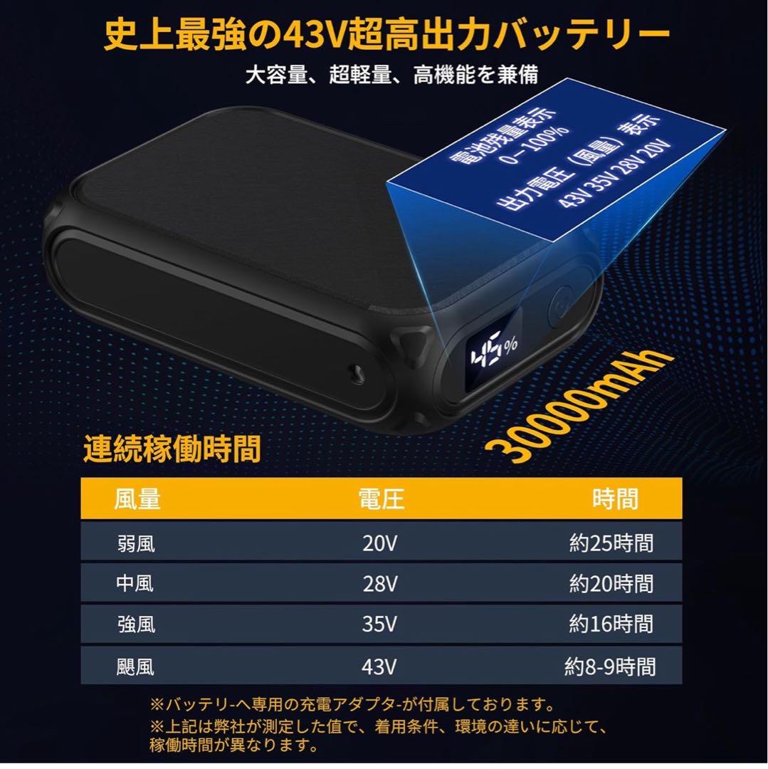 【新品未使用】空調服　ファンバッテリーセット　30000mAh バートル対応