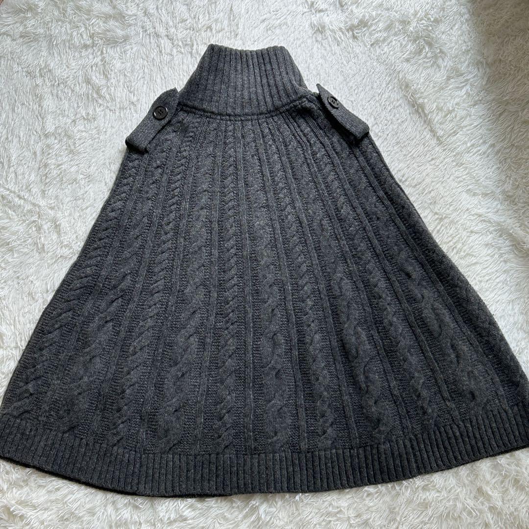【極美品】BURBERRY LONDON ニット ポンチョ ケープ カシミヤ
