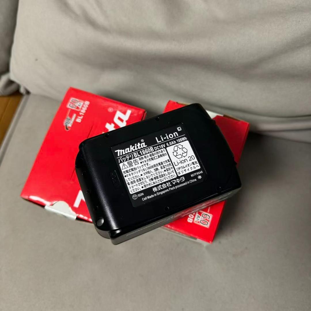 新品マキタ純正18V 6.0Ah バッテリー BL1860B 新品マキタ純正18V 6.0Ah バッテリー BL1860B
