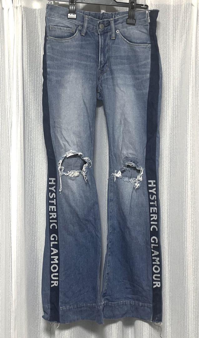 hystericglamour ダメージ フレアパンツ ローライズ