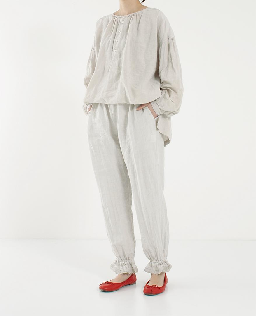 2022夏季 nest Robe ブラックヘンプフリルパンツ O5Bud-m79727738140 HOTSALE