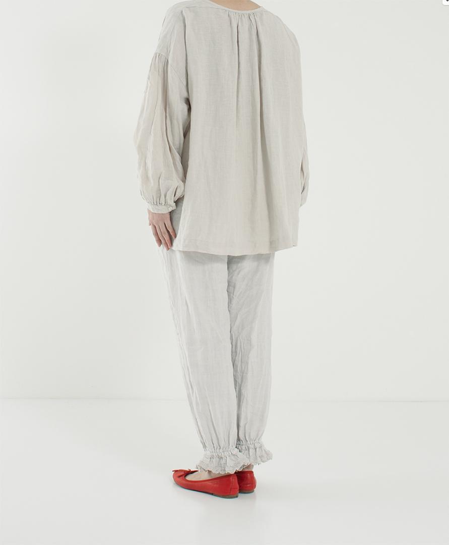 2022夏季 nest Robe ブラックヘンプフリルパンツ O5Bud-m79727738140 HOTSALE