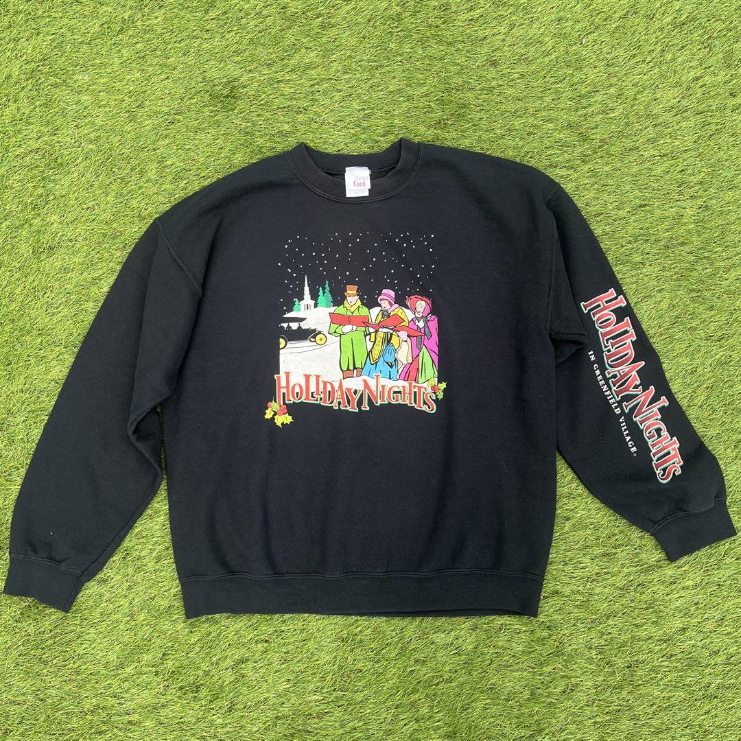 ヴィンテージHoliday Nights 古着スウェット　アート　クリスマス