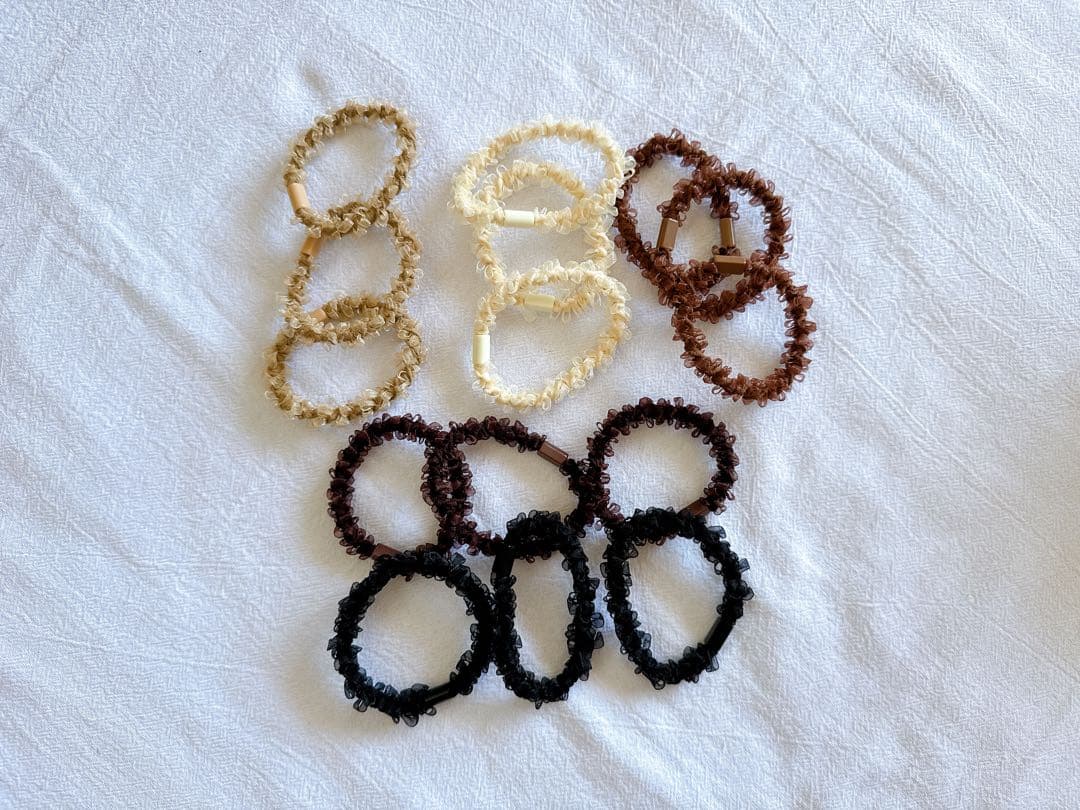 ヘアゴム 15本セット オーガンジー レース