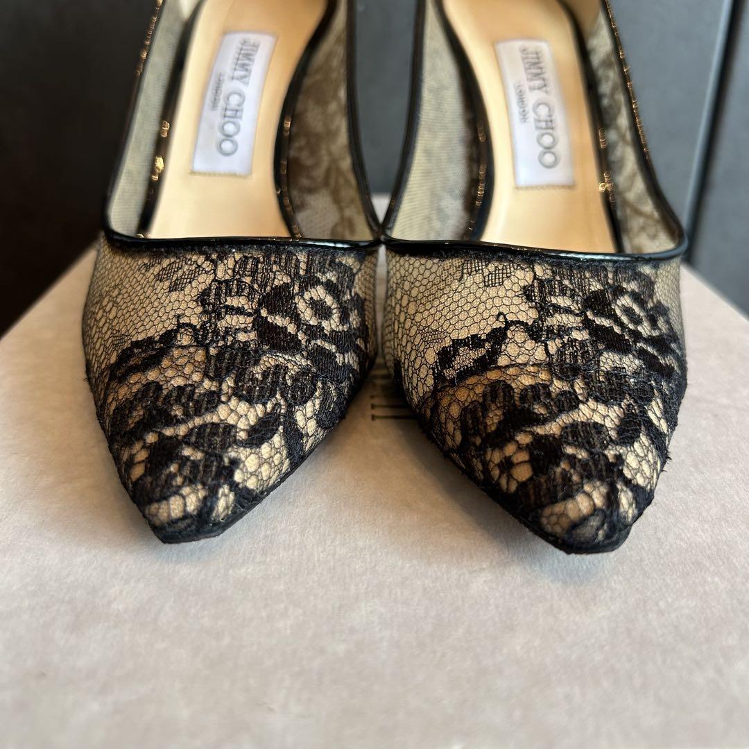 極美品　JIMMY CHOO ジミーチュウ パンプス 総レース 花柄　37
