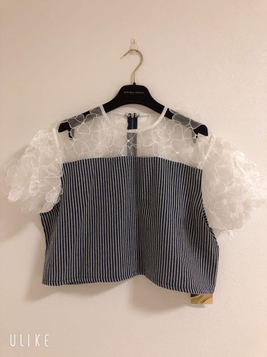 新品未使用 春服 honeymihoney フラワーシースルートップス
