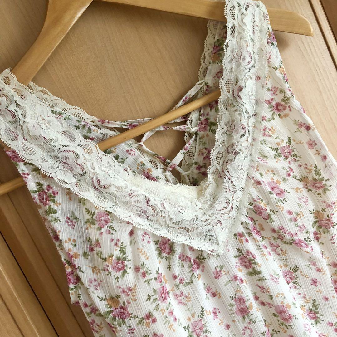 美品☆花柄ワンピース チュニック iimk 春夏ワンピース Mサイズ
