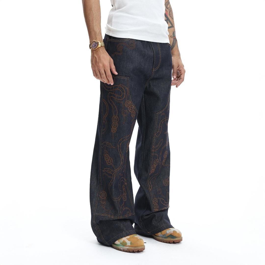 パンツ DND4DES Embroidered Snake Double Knee Je
