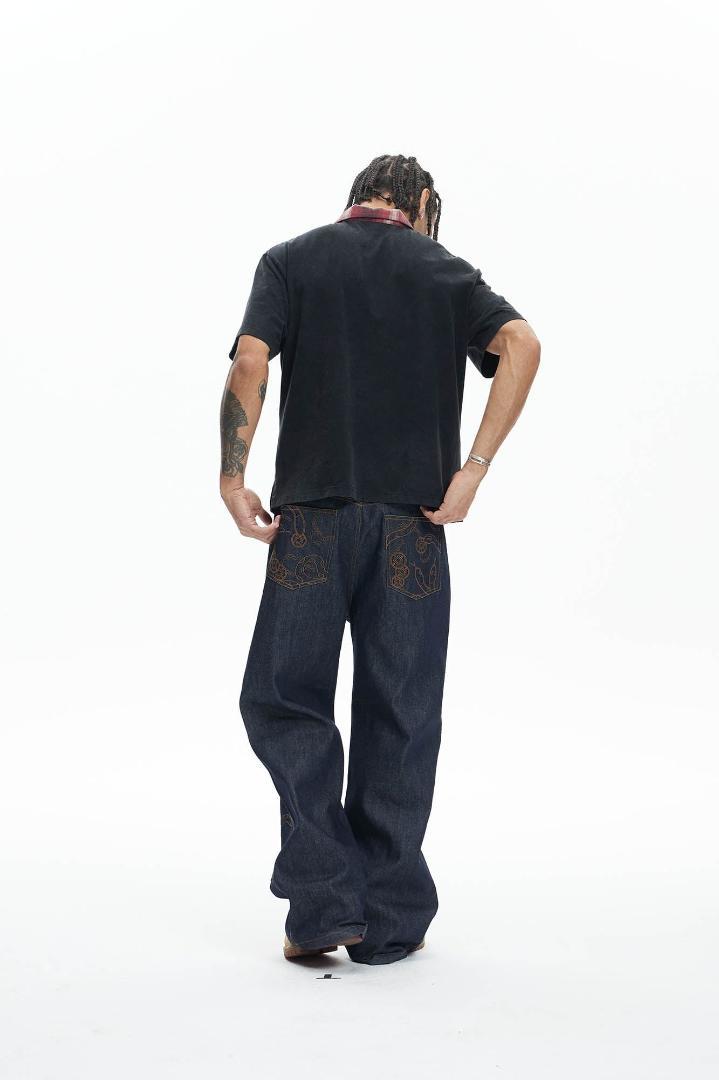 パンツ DND4DES Embroidered Snake Double Knee Je