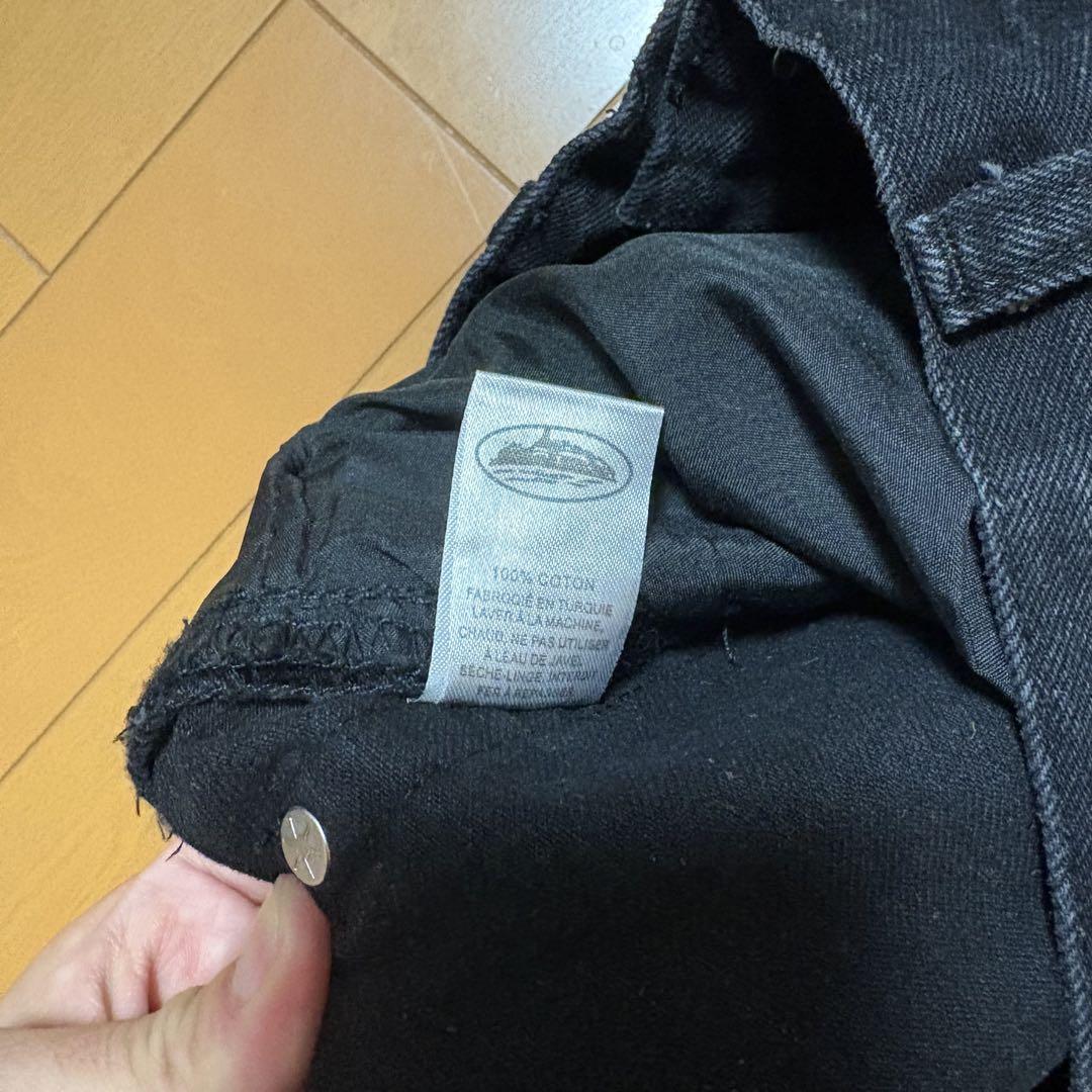 Corteiz Denim JACKET BLACK セットアップ