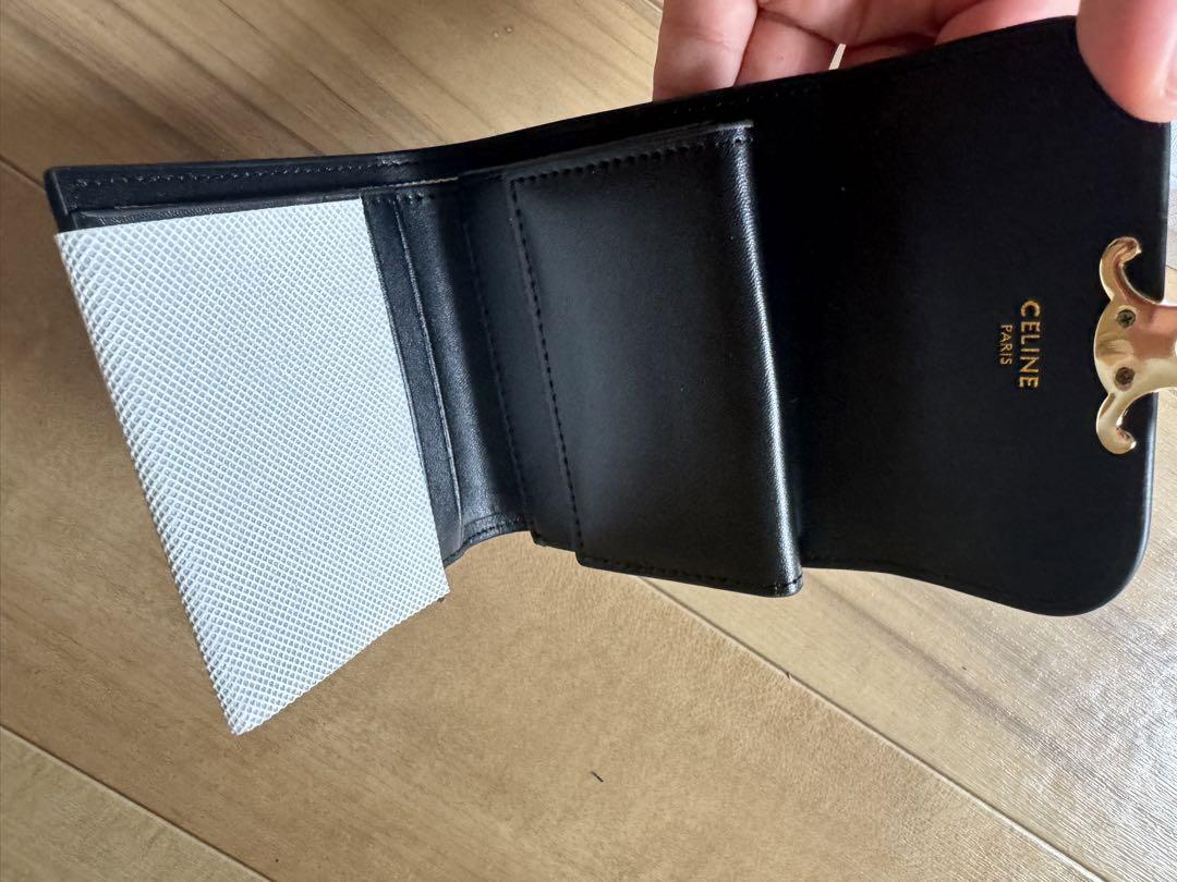 CELINE 三つ折り財布 黒 レザー