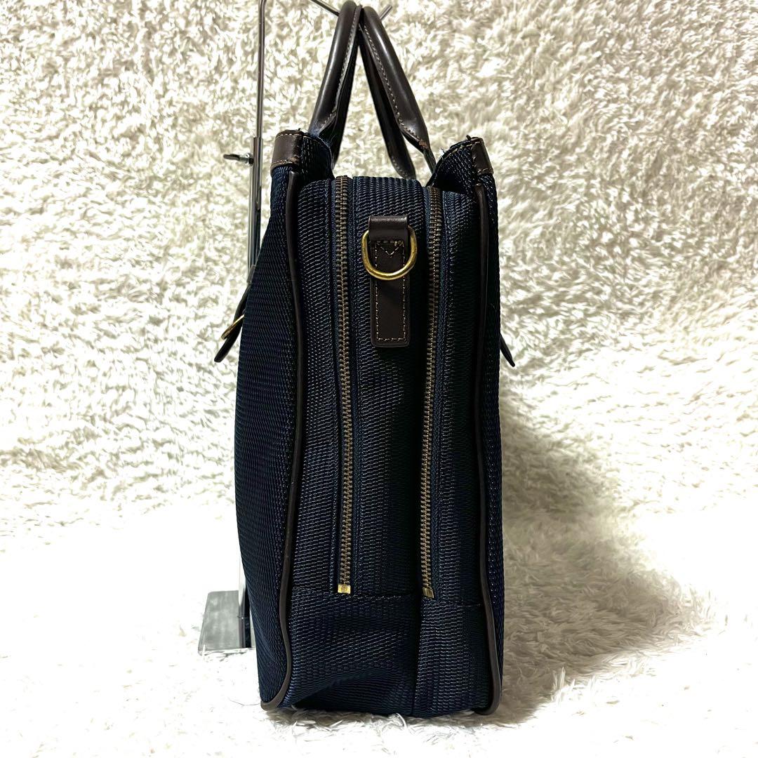 【美品】フェティア　ビジネスバッグ　ショルダー　2way レザー　ナイロン　2層 美品】フェティア ビジネスバッグ ショルダー 2way レザー