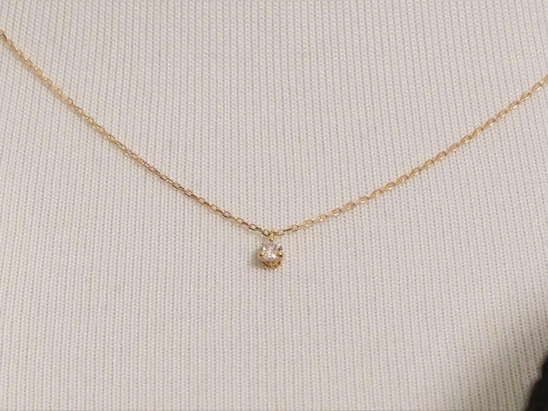 ageteアガット　K18 ダイヤモンド　ネックレス　0.05ct ケース＆箱付