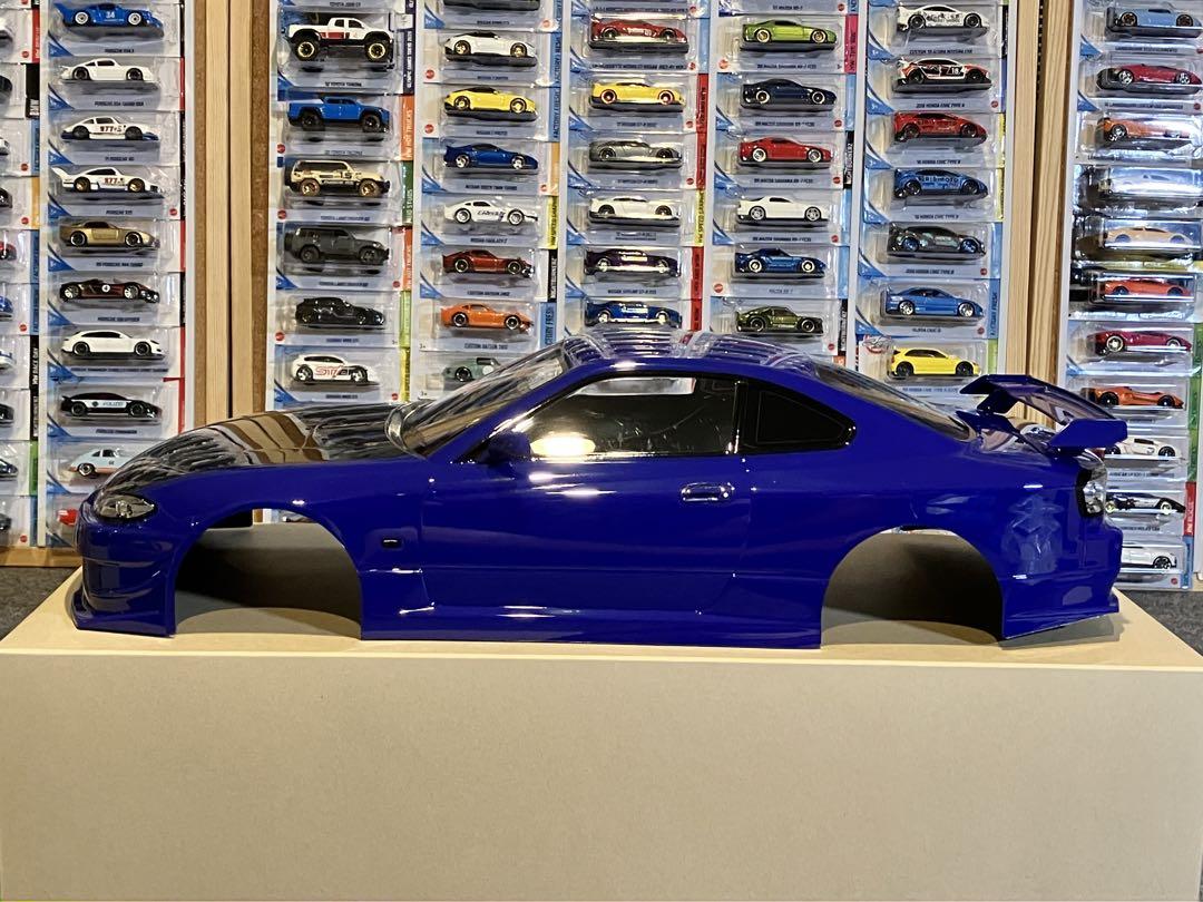 タミヤラジコン 日産シルビアS15 塗装済スペアボディ パープル×ガンメタ