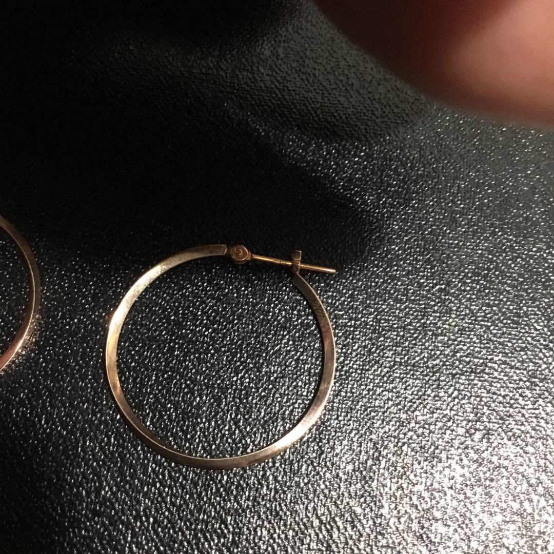 K10金　ピンクゴールド　2,5cm フープピアス