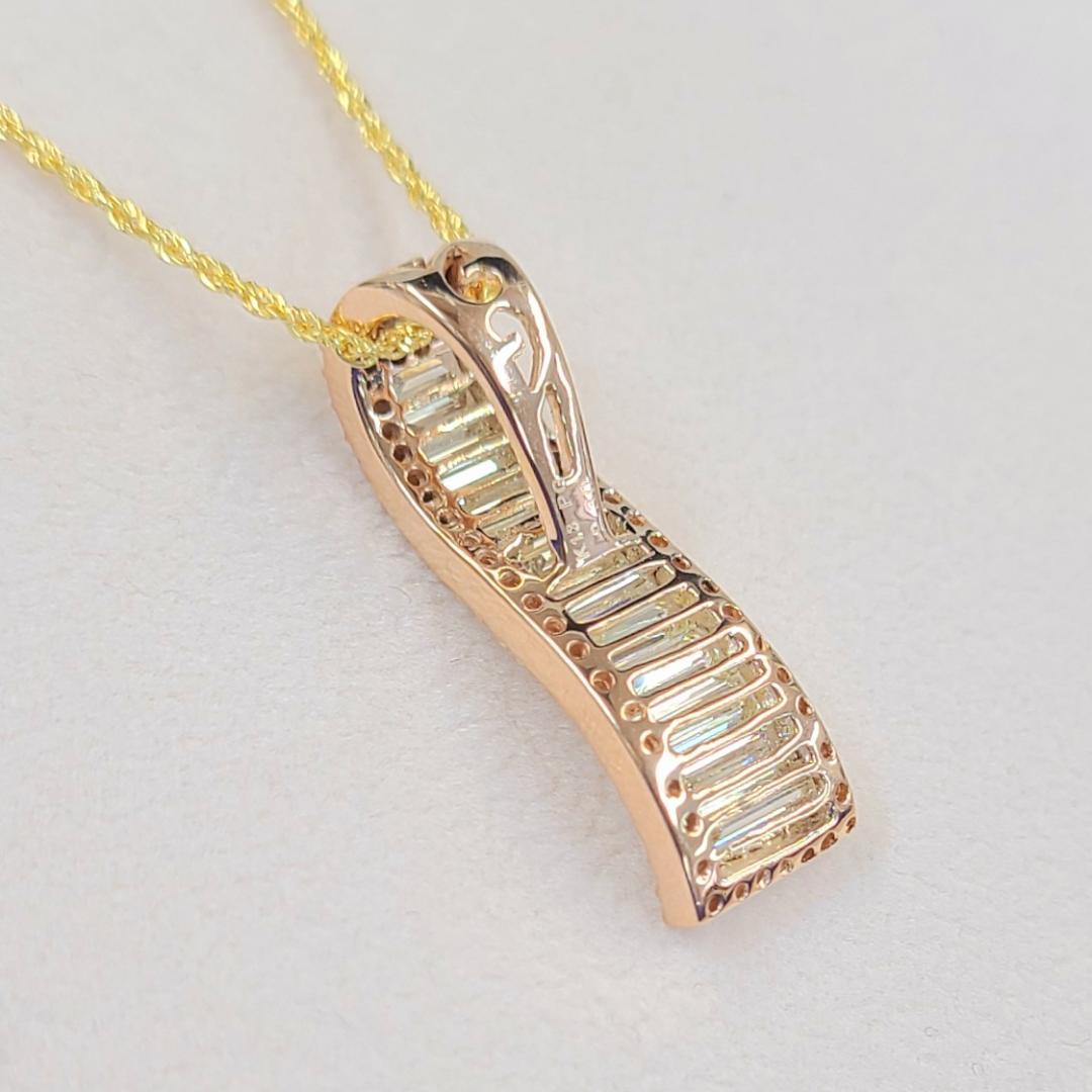 エレガント ! 2.30ct ダイヤモンド K18 PG ネックレス 鑑別書付