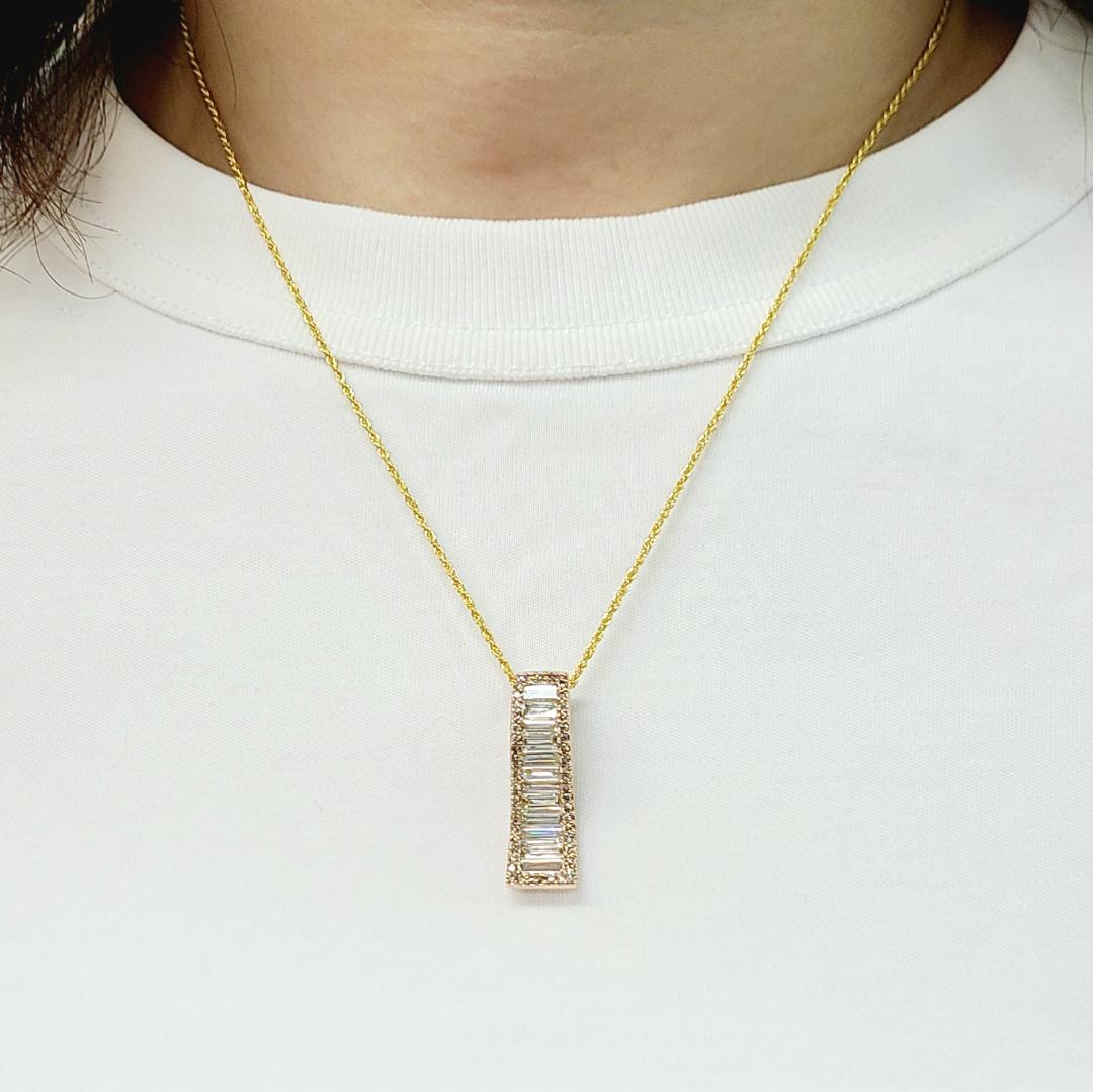 エレガント ! 2.30ct ダイヤモンド K18 PG ネックレス 鑑別書付