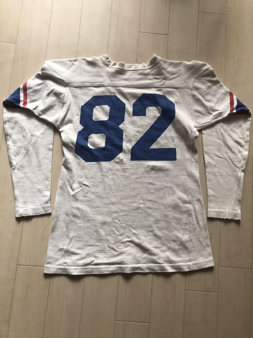50s champion フットボールt 染み込み　42 チャンピオン50s フットボールTシャツ 染み込みプリント
