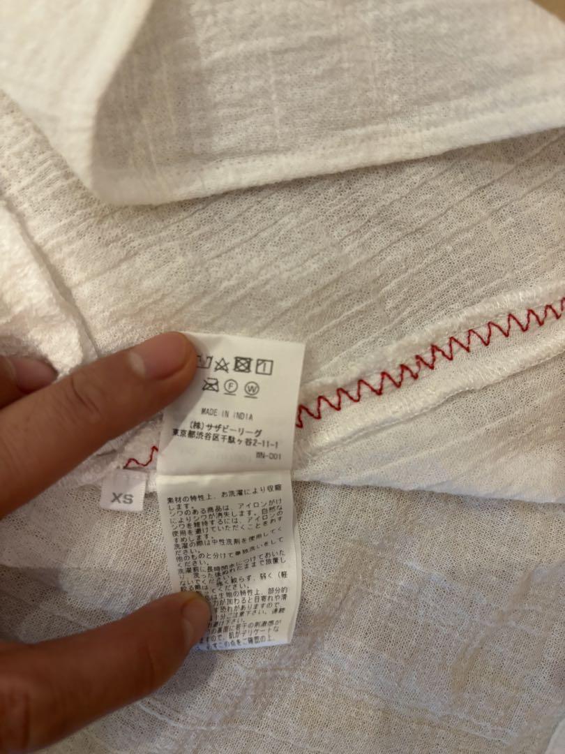 日本未入荷 Ron Herman（ロンハーマン） 刺繍ブラウス（白×赤） トップス
