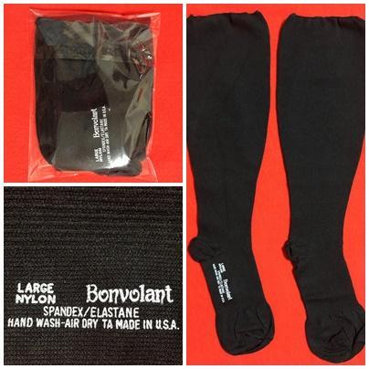 Bonvolant☆ボンボラン段階圧縮ハイソックス【LARGE】ブラック