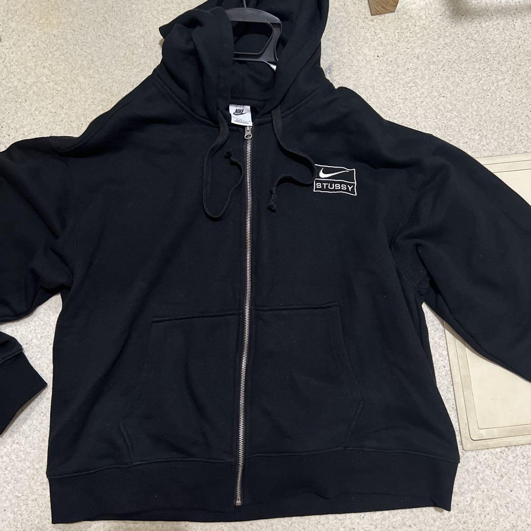 STUSSY ナイキ ロゴ ジップアップパーカー ブラックL・STUSSY