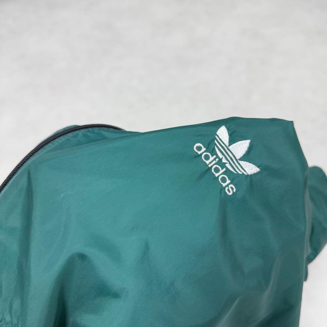 古着 90s アディダス ナイロンジャケット 長袖 グリーン ホワイト 緑白 ③ 古着 90s アディダス ナイロンジャケット 長袖 グリーン ホワイト 緑白 ③