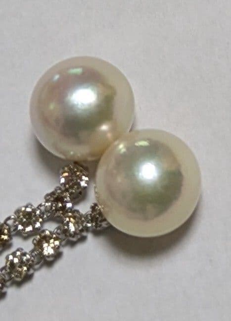 アコヤ本真珠10.0mm ロングピアス ダイヤモンド1ct Pt900 素敵! アコヤ本真珠10.0mm ロングピアス ダイヤモンド1ct Pt900 素敵!
