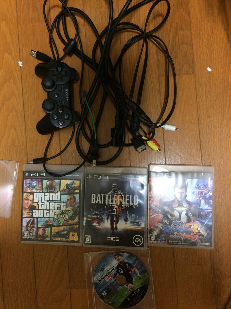 PS3本体と付属品GTA5.BF3.戦国BASARA3.2013WE
