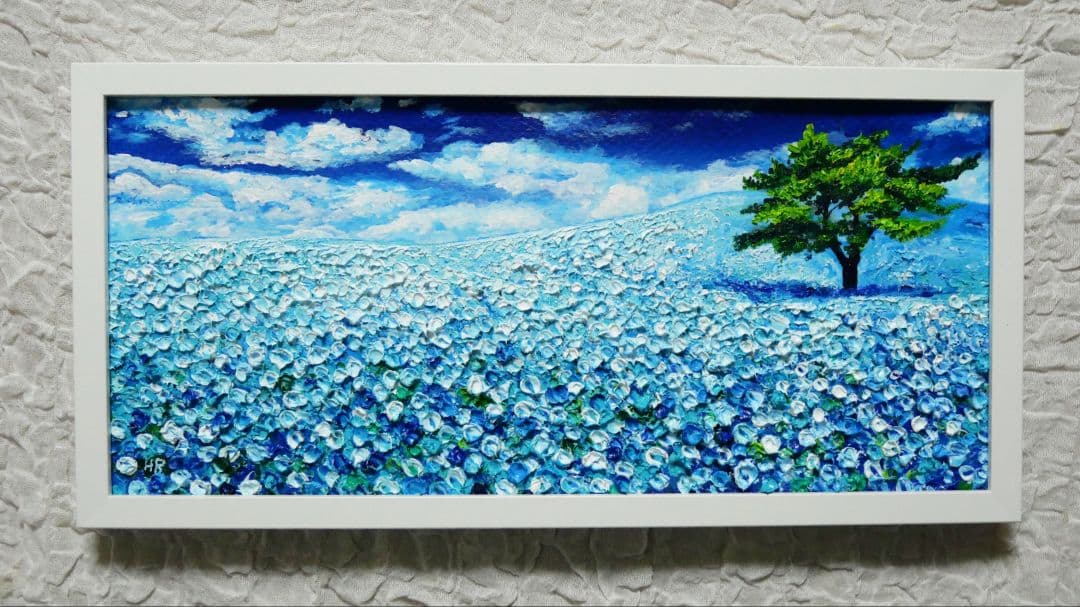 油絵 絵画 【ネモフィラの丘】 特価買取 www.unamec.com.br
