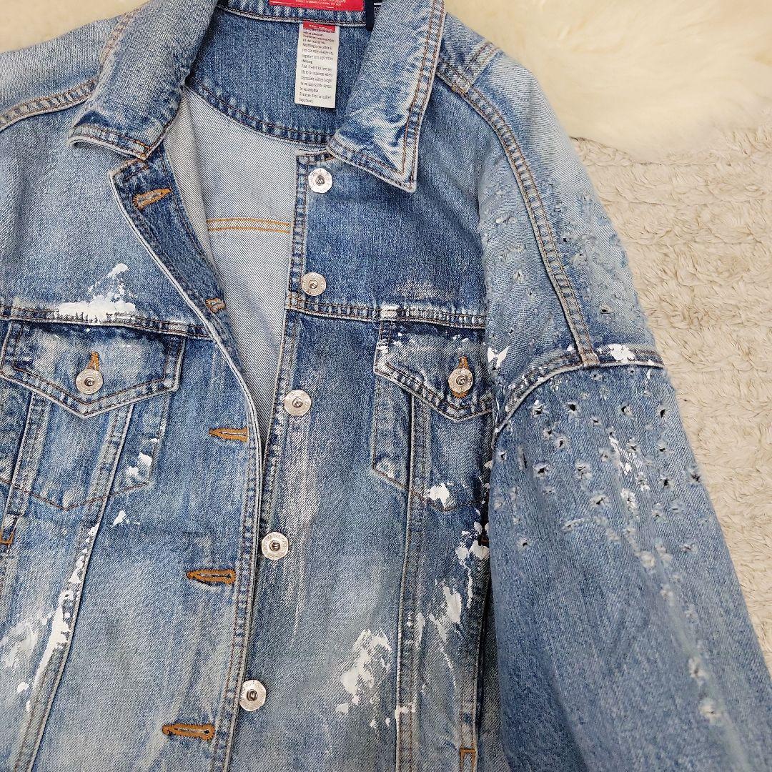 ダブルスタンダードダメージ加工 ドデニムジャケット