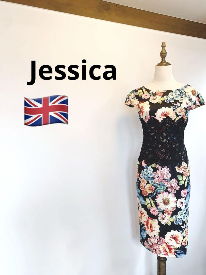 【極美品】Import jessica カラフルお花柄ワンピース786