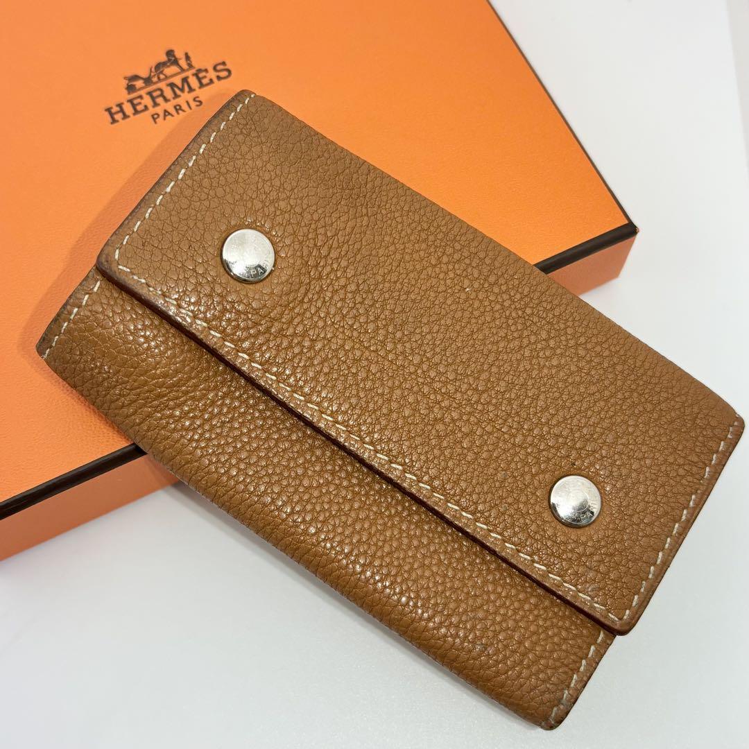 【エルメス】HERMES セリエ 4連キーケース レザー ブラウン 鍵入れ