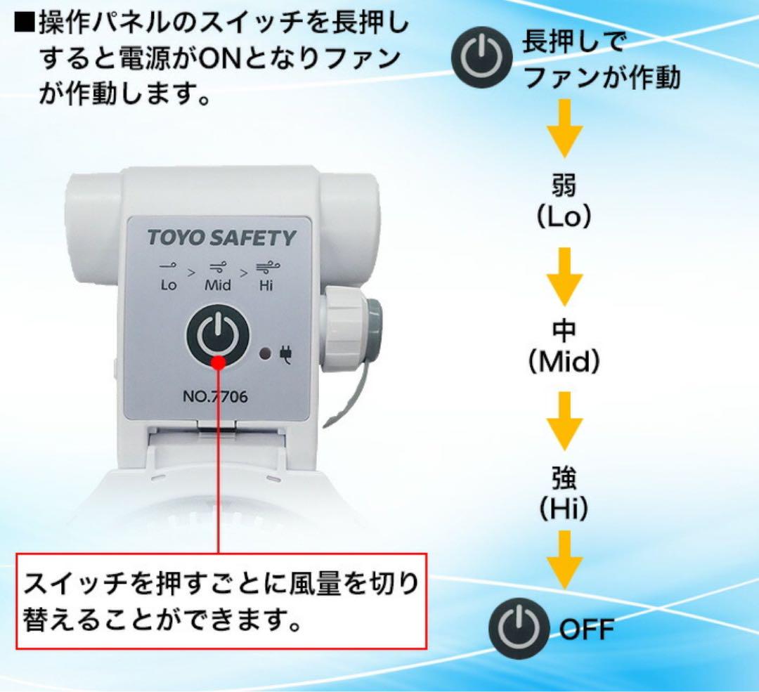 ヘルメット用 充電式取付ファン 7706 WindyⅣ トーヨーセーフティー