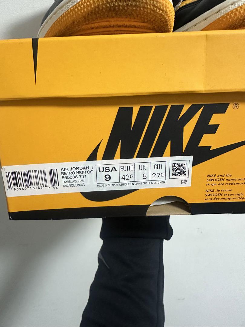 Nike Air Jordan1 retoro high og 黒/黄色27cm