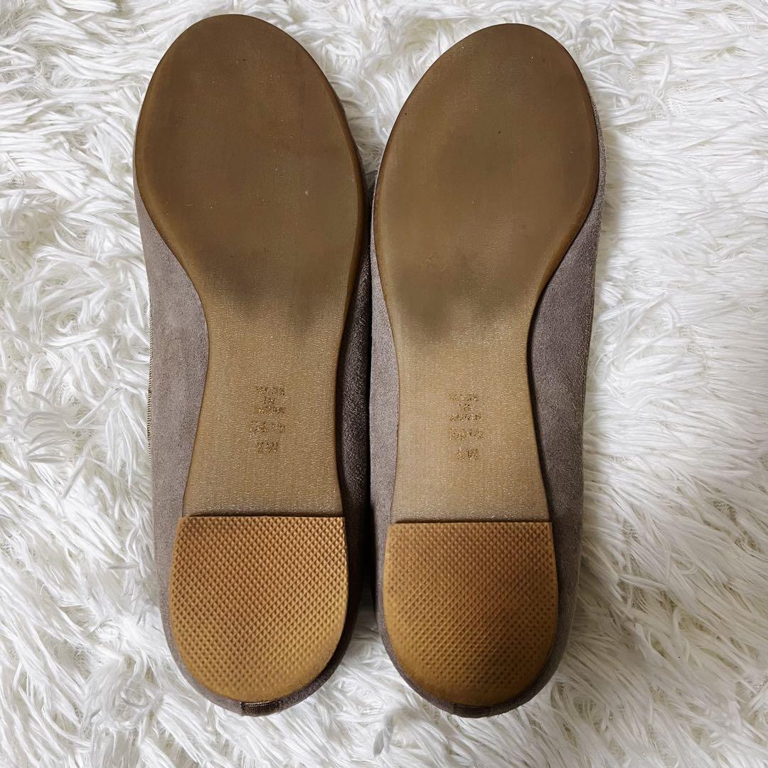 美品 DIANA ダイアナ リボン ゴールド フラットパンプス サイズ24.5
