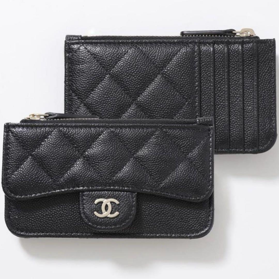 CHANEL ミニ財布 マトラッセ ミニ財布 カードホルダー コイン