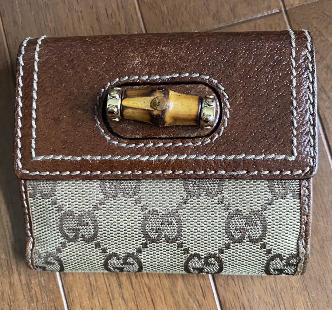 GUCCI   GGキャンバス　財布　バンブー　ターンロック