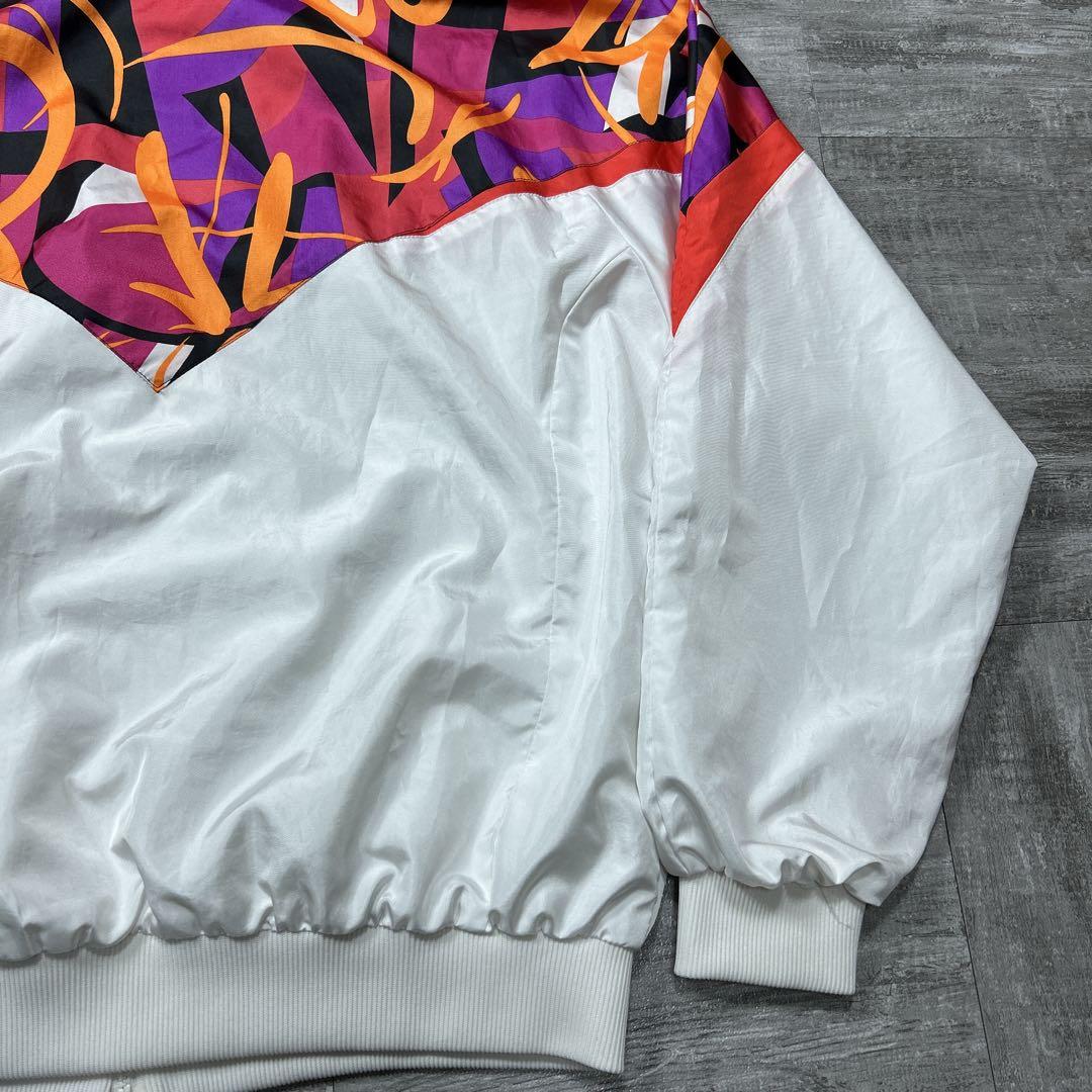 90s NIKE ナイキ ナイロンジャケット ジップブルゾン 幾何学模様 XL
