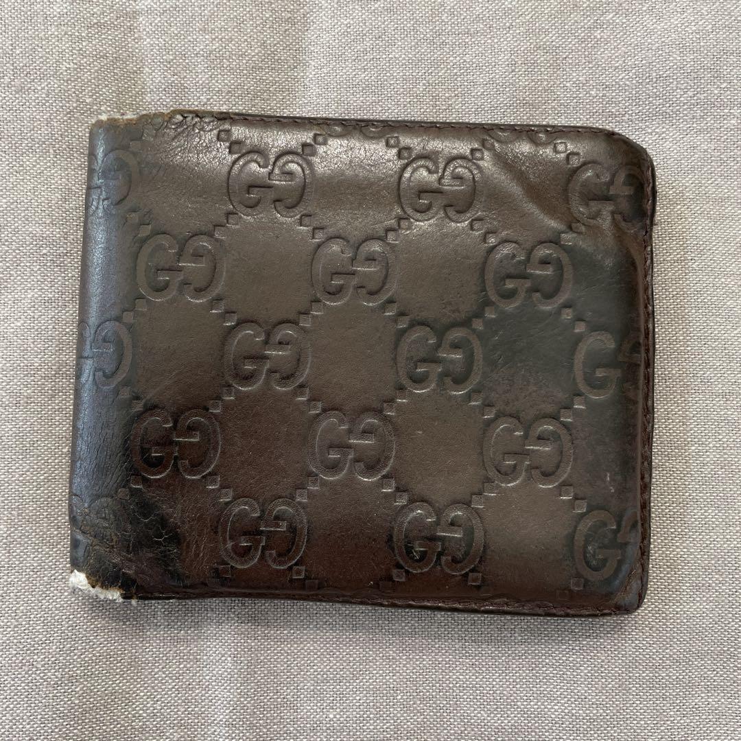 【美品】GUCCI 二つ折り財布 ダークブラウン GUCCI 二つ折り財布 ダークブラウン - メルカリ