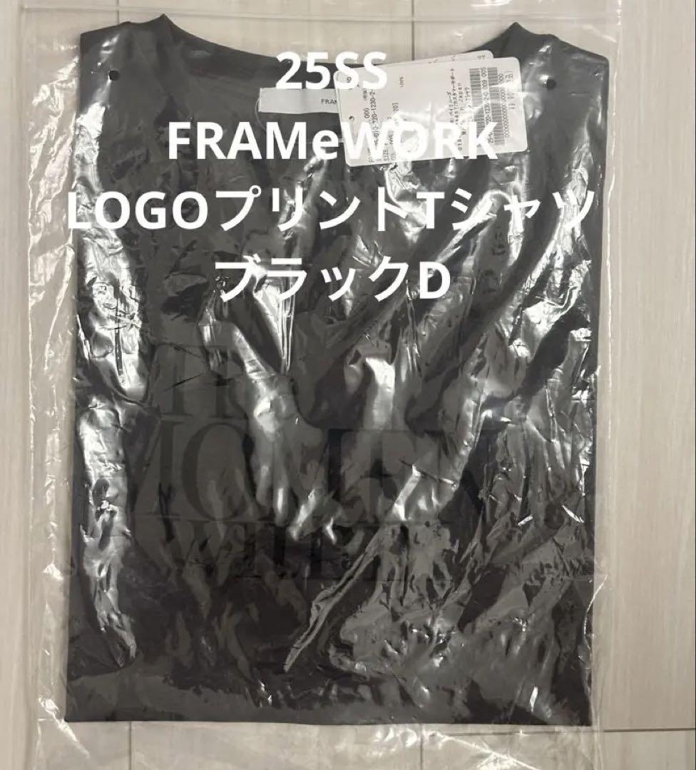 新品　FRAMeWORK LOGOプリントTシャツ ブラックD