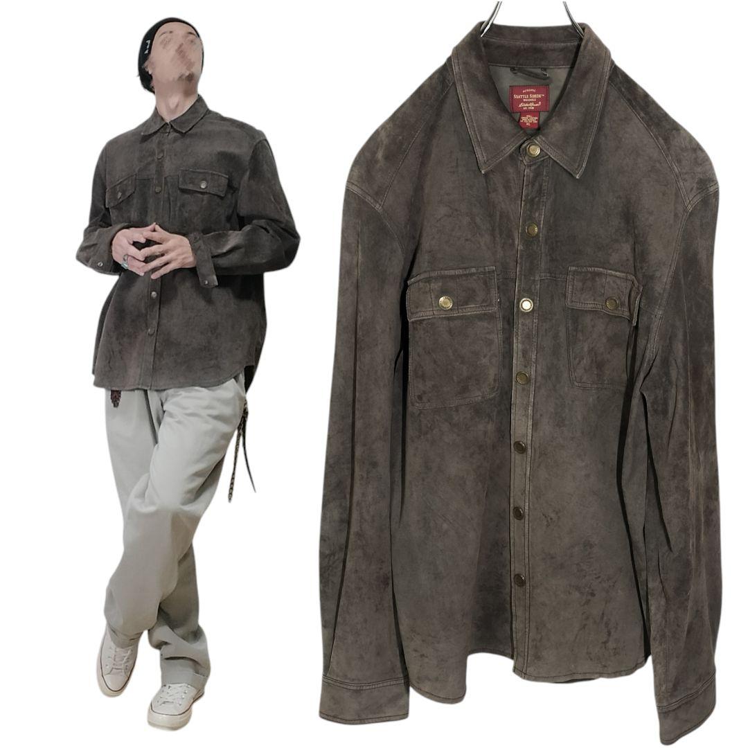 国産品 エディバウアー EddieBauer スウェードレザー ジャケット シャツ ジャケット・アウター