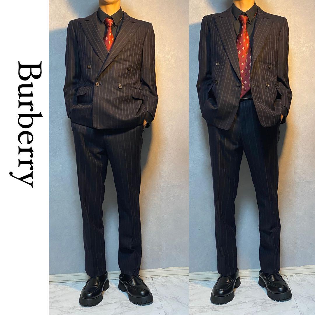 Burberry セットアップ　ダブル　ネイビー　ストライプ