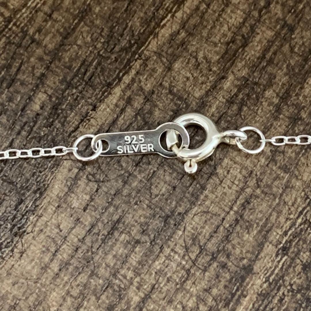 スウィートハートジュエリーダブルハート シルバー ヴィンテージネックレスNAVY